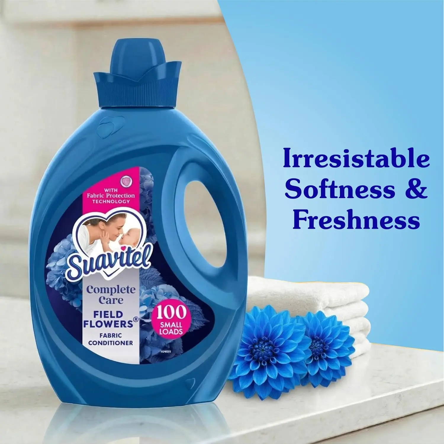 100 Fl Oz Liquid Fabric Softener, Field Flower Scent, Concentrated Formula for HE Washers, Long Lasting Freshness, Fabric Softening and Wrinkle Reduction