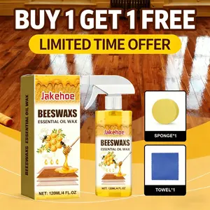 Natural Beeswax Furniture Polish Spray 120ml, Wood Cleaner & Restorer for Daily Care, Multipurpose Wood Seasoning Wax for Tables, Cabinets and Floors, Non-Greasy Formula with Anti-Dust and Long-Lasting Deep Surface Protection