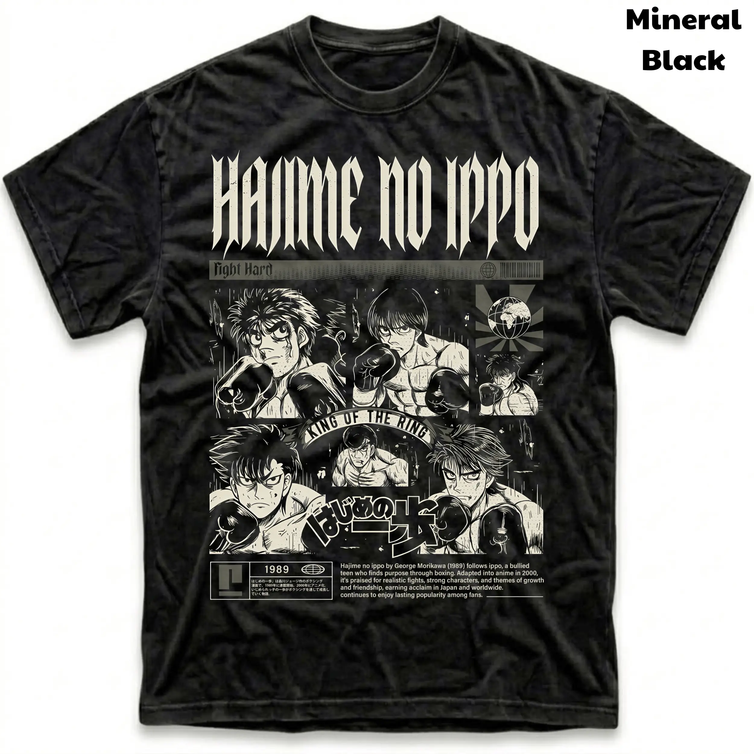Men's and Women's T-Shirt, Vintage Hajime no Ippo Graphic Tee, Manga Anime Tee, Gift T-Shirt, Gothic Grunge Y2K Emo Scene Amity Affliction Style Clothes Menswear Womenswear Streetwear