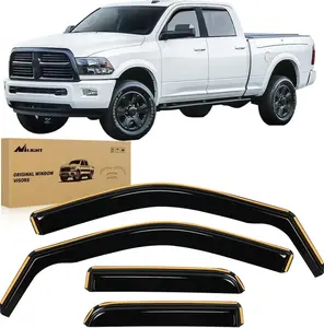 Nilight In-Channel Rain Guards, 4-Pieces Original Deflectors & Anti-Glare Vent Window Visors for Dodge Ram 1500 2009-2018 Quad Cab, Black Car Truck Replacement Car Accessories