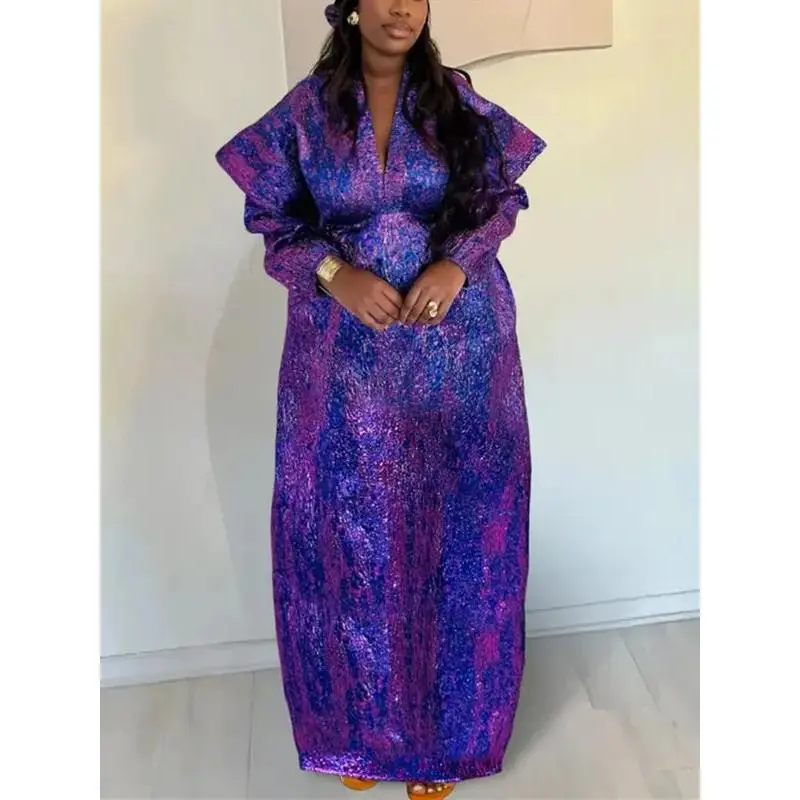 Women's African Dashiki Maxi Dress, Elegant Ankara Print Kaftan Abaya with Headscarf, Purple Pull-On Gown for Muslim Fashion, Elegance, Clothes, African Fashion, Casual, Maxi Dress For Women, Pull-On Pullover, Traditional, Comfortable, Wardrobe, Includes,