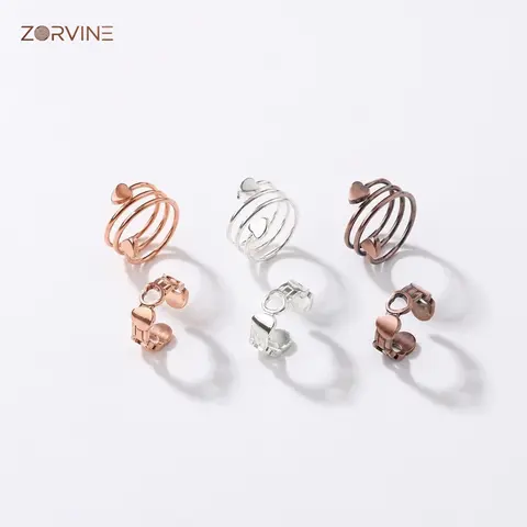 Women's 2 Pcs-Copper Magnetic Therapy Rings Set - 99 Pure, Hypoallergenic, Open Heart, Adjustable, Multi-Size, Comfortable, Approx. 4g Stacking (Toi et Moi Promise, Purity, Queen, Gold-Plated) - Rings for Women, Everyday Wear, Anniversary Gifts for GF