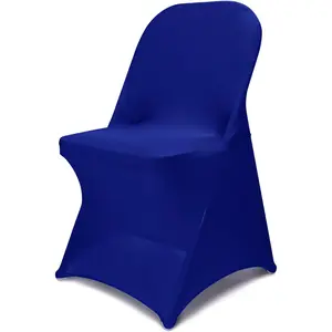 Stretch Folding Chair Covers 30 count Spandex Chair Covers Protector for Wedding Party Dining Banquet, Washable Universal Fitted Chair Slipcovers for Celebration Birthday (Royal Blue, 30 count)