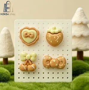Cute Coffee Brown Resin Charms Flatback Cabochons Bow Cherry Strawberry Heart Charms for DIY Crafts Scrapbooking Jewelry Making Phone Case Decoration
