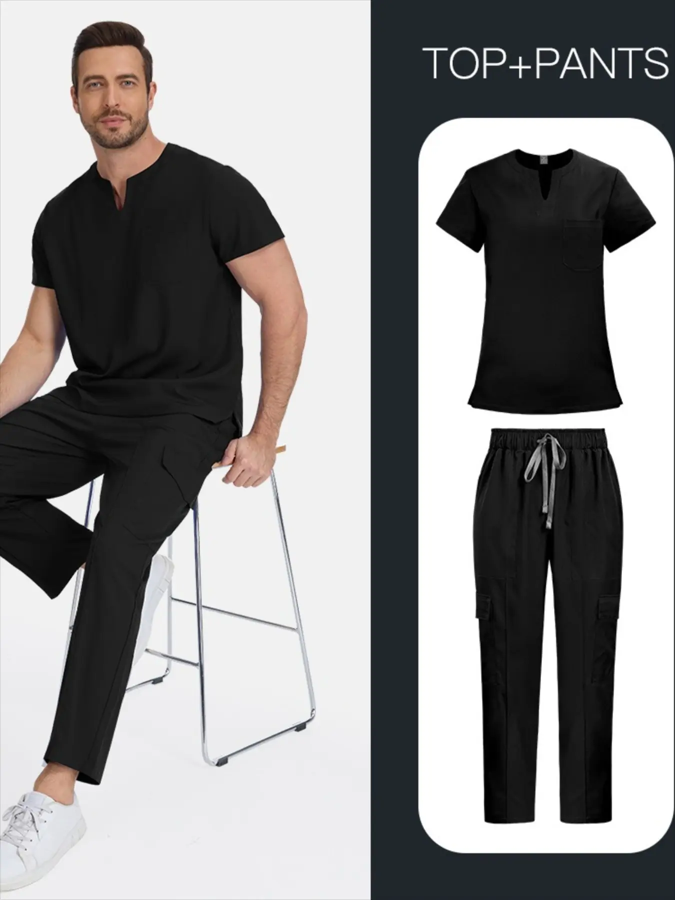 Pet Groomer & Care Work Uniform | Unisex Hand Wash Straight Pants Thin Suit for Pet Hospital Staff, Spa Therapists, and Senior Care Professionals Workwear