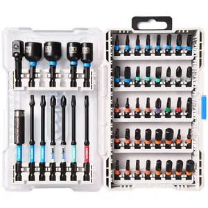toolant Impact Driver Bit Set,52-Piece S2 Steel Screwdriver Bit Set,Hex,Torx,Phillips,Slotted,Square Bits and Nut Driver with Case, FathersDayGift