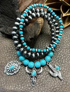 Western & Country Style Faux Pearl Beaded Bracelet