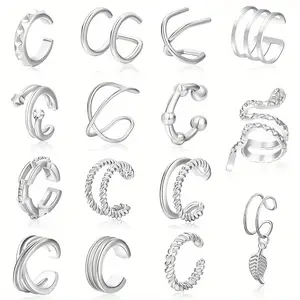 15pcs Set of Ear Cuff for Women- Stylish and Convenient, No Piercing Required Ear Studs Earring