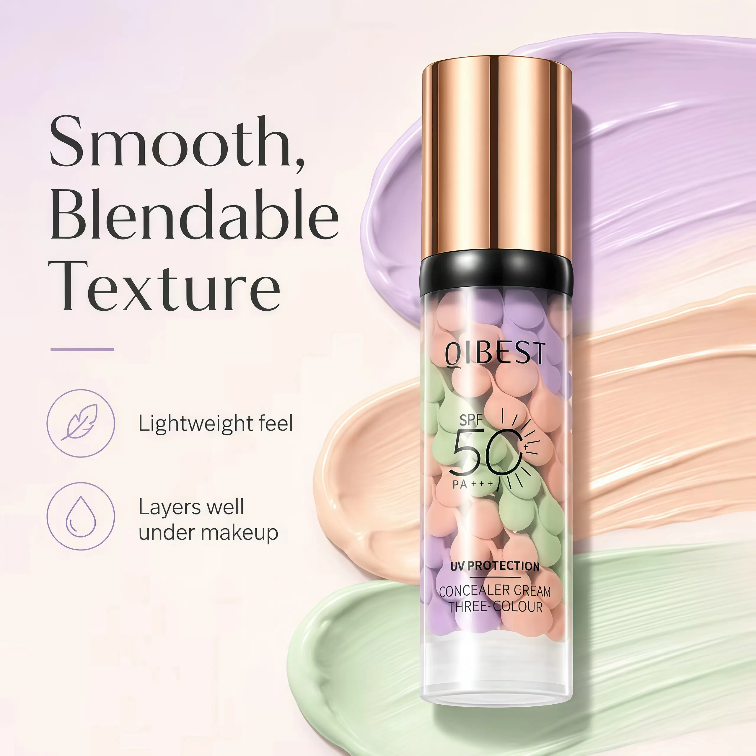 3- In-1Primer for Face Before Makeup,Sunscreen Isolation Cream, SPF 50, One Step Color Corrector Face Primer, Blurs Imperfections Oil Control & Moisturizing Skin Tone Correcting,Radiance Skin,summerwins moisture
