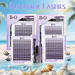 That Girl Series l B&Q NEW Trending Itgirl & Socialite Lash Cluster,Natural Spiky C Curl for DIY Eyelashes Extension,Waterproof,Long Lasting Fake Lash Cosmetic Makeup Outdoorfun Vacation Lash April Stockup Mother Gift #SummerVibes