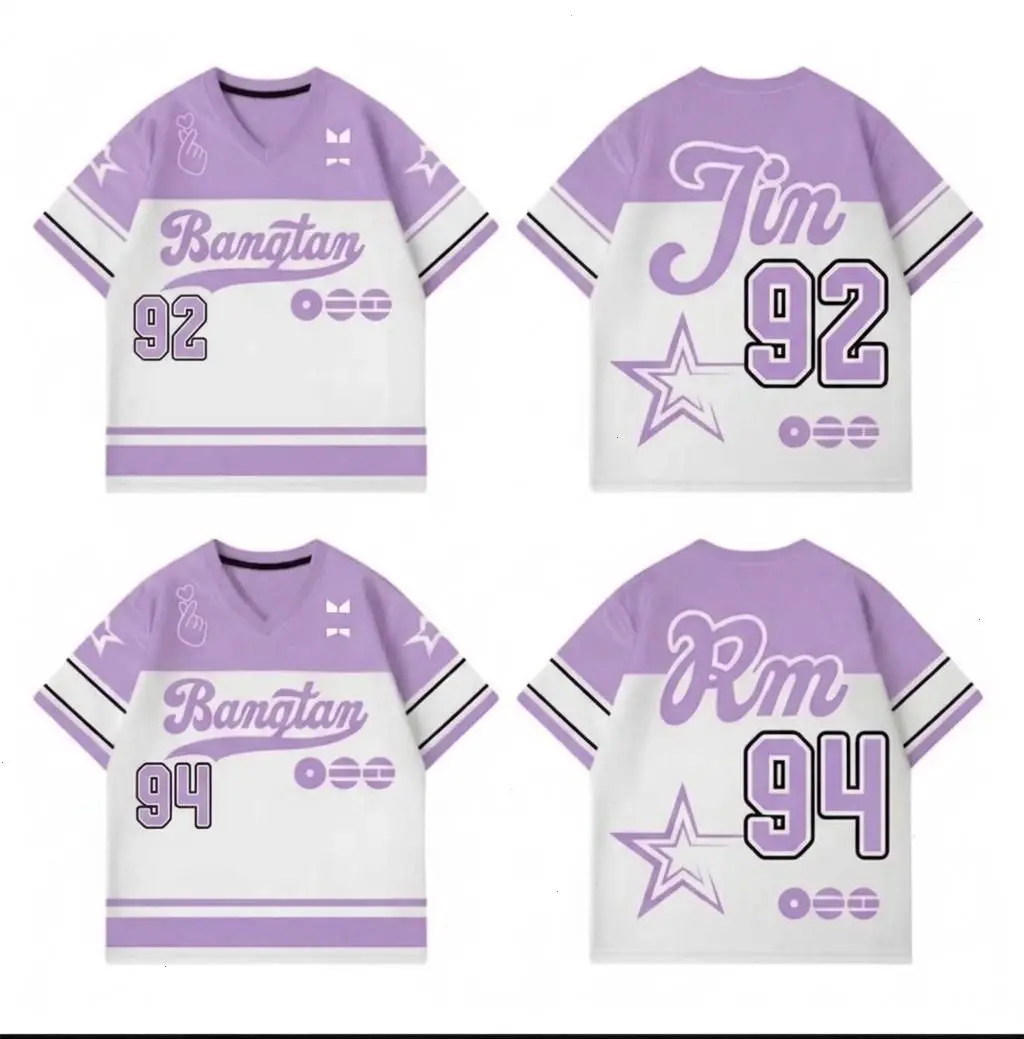 Light Purple Custom Mesh Football Jersey Gift Fans, Custom Bangtan Arirang Tour Idol Jersey, Personalized Jersey For Teen Girl Women Foootball Kpop Fan, World Tour 2026 Shirt