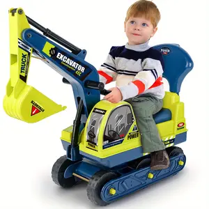 Ride-On Excavator Toy Set, Manual Digging & Riding, Adjustable, Colorful Box, Perfect Gift for Ages 3+, Indoor & Outdoor Play