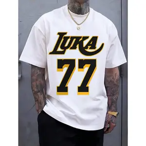 Basketball Icon Graphic Tee - LUKA Sleeveless Top, Breathable Cotton Sportswear for Training & Casual Fans