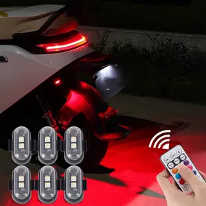 Yobis Wireless Remote Control Aircraft Strobe Light — Motorcycle Warning Light, Multi-Color LED, Wireless Flashing Light, Navigation Light — USB Rechargeable & Waterproof — Interior Accent Light | Suitable for Cars, Motorcycles, Bicycles, and More