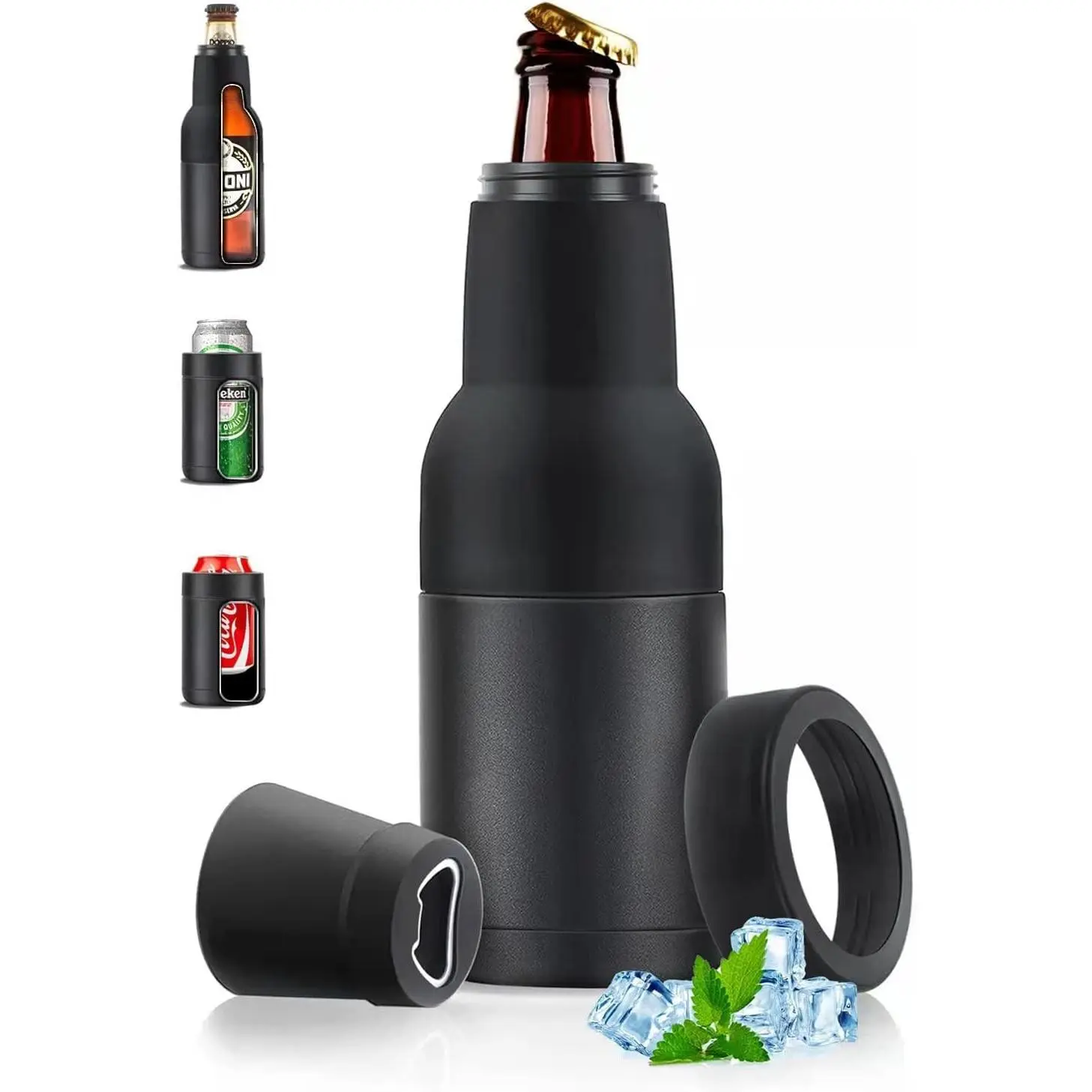 12 oz Stainless Steel Insulated Bottle, Car Cup & Beer Can with Opener, Dual-Use Thermos for Outdoor Use