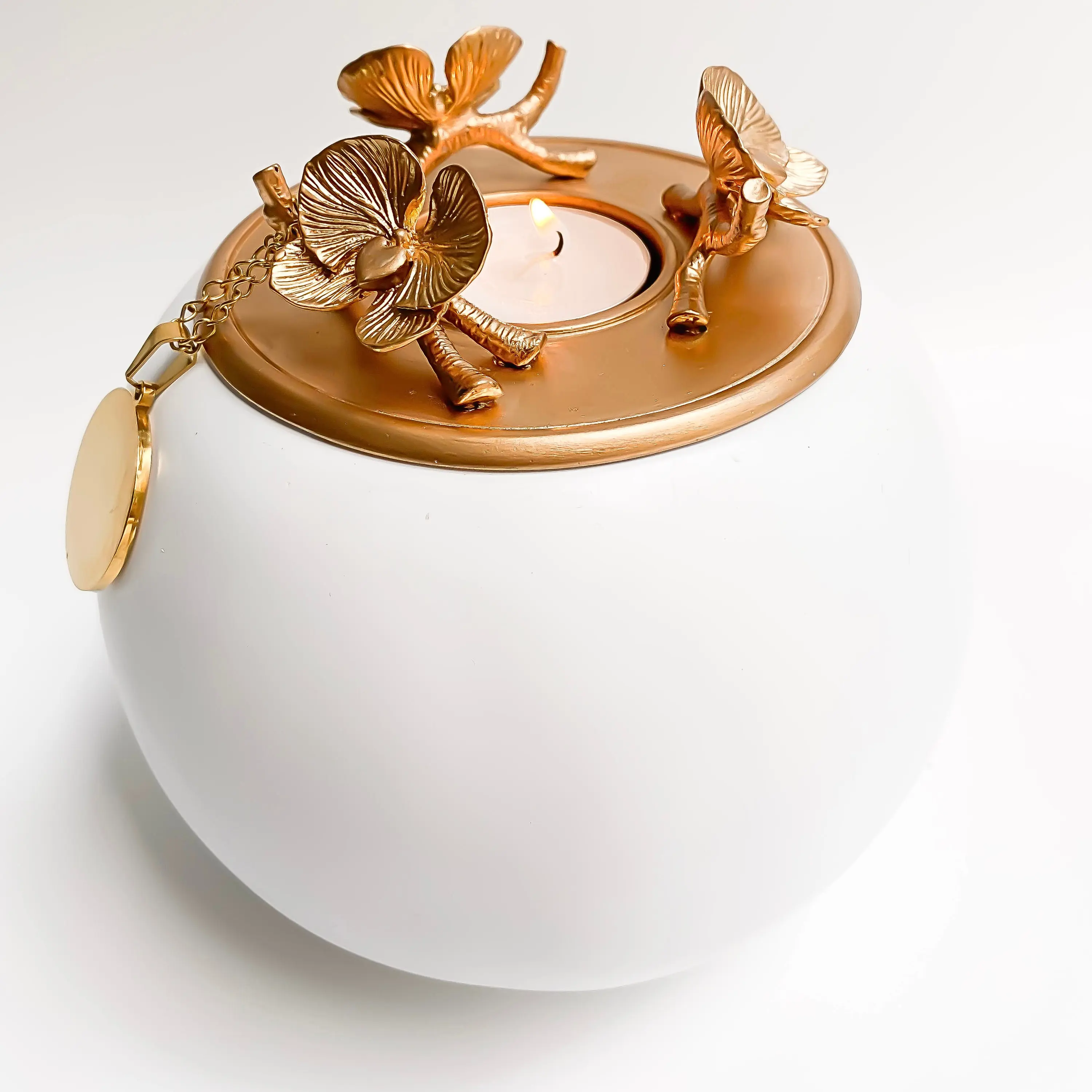 Pet Urns for Dogs, Handmade Dog Memorial Gifts for Loss of Dog, Cat Urns for Ashes, Pet Memorial Gifts Memory Box, Pet Urns for Dogs Pet Urns for Cats Keepsake Box - GNight Fetcher - White Gold