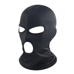 Unisex 3-Hole Full Face Balaclava Protective Face Mask, Thin Breathable, Sun Protection Windproof Dustproof for Motorcycle, Ski Outdoor Sports