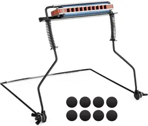 Harmonica Holder 10 Holes Harmonica Holder ET10H Black  Hands Free with Anti-Scratch Felt Pads to Protector Harmonica