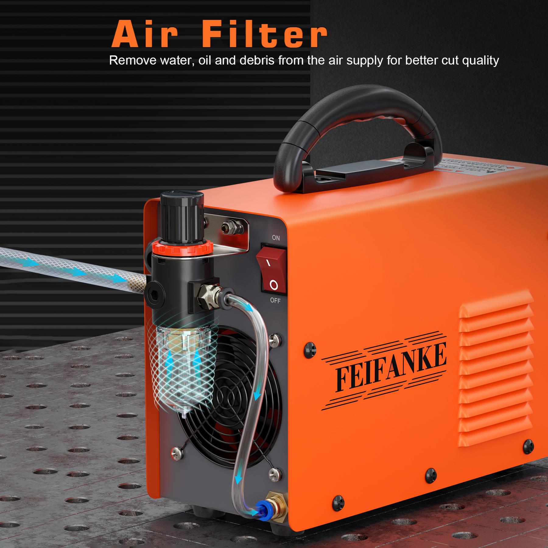 FAIFANNKE 55A Plasma Cutter, Dual Voltage 110V/220V, High-Frequency Non-Touch Pilot ARC Plasma Cutting Machine, 3/4" Max Cut, 1/2"Clean Cut, 2T/4T, Post Flow Cooling, Best for Beginner Visit the FEIFANKE Store FAIFANNKE 55A Plasma Cutter, Dual Voltage 110V/220V, High-Frequency Non-Touch Pilot ARC Plasma Cutting Machine, 3/4" Max Cut, 1/2"Clean Cut, 2T/4T, Post Flow Cooling, Best for Beginner Visit the FEIFANKE Store