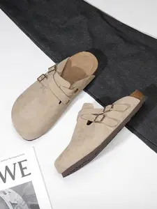 Men's Women's Birk Sandals, Fashion Buckle Design, Leather Material, Comfortable Summer Walking Shoes, Perfect for Daily Wear