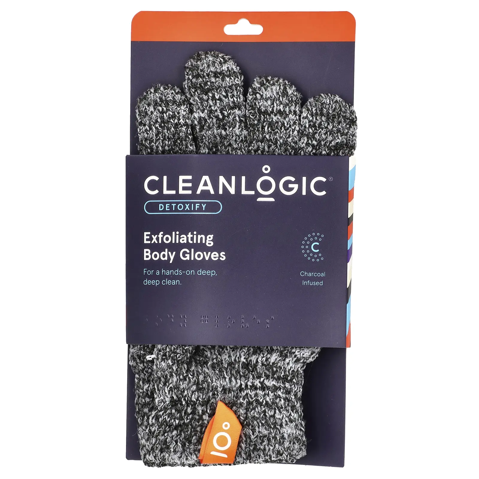 Cleanlogic Detoxify, Exfoliating Body Gloves, 1 Pair