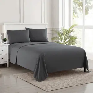Hotel Luxury Flat Sheet Only, Soft Top Sheet Flat Bed Sheets USA Size Queen, Hypoallergenic