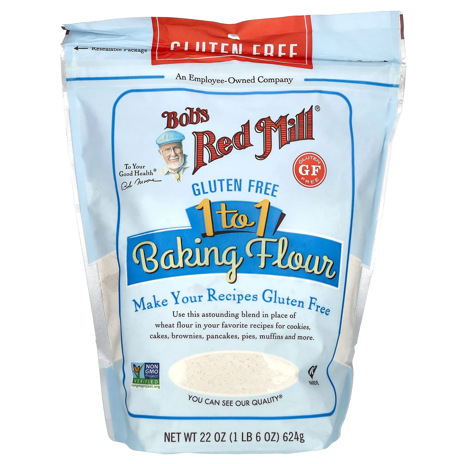 Bob's Red Mill 1 to 1 Baking Flour, Gluten Free, 22 oz (624 g) Bob's Red Mill 1 to 1 Baking Flour, Gluten Free, 22 oz (624 g)