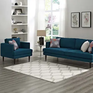 Modway Beltara Chain Link Transitional Trellis 8x10 Area Rug in Beige and Ivory
