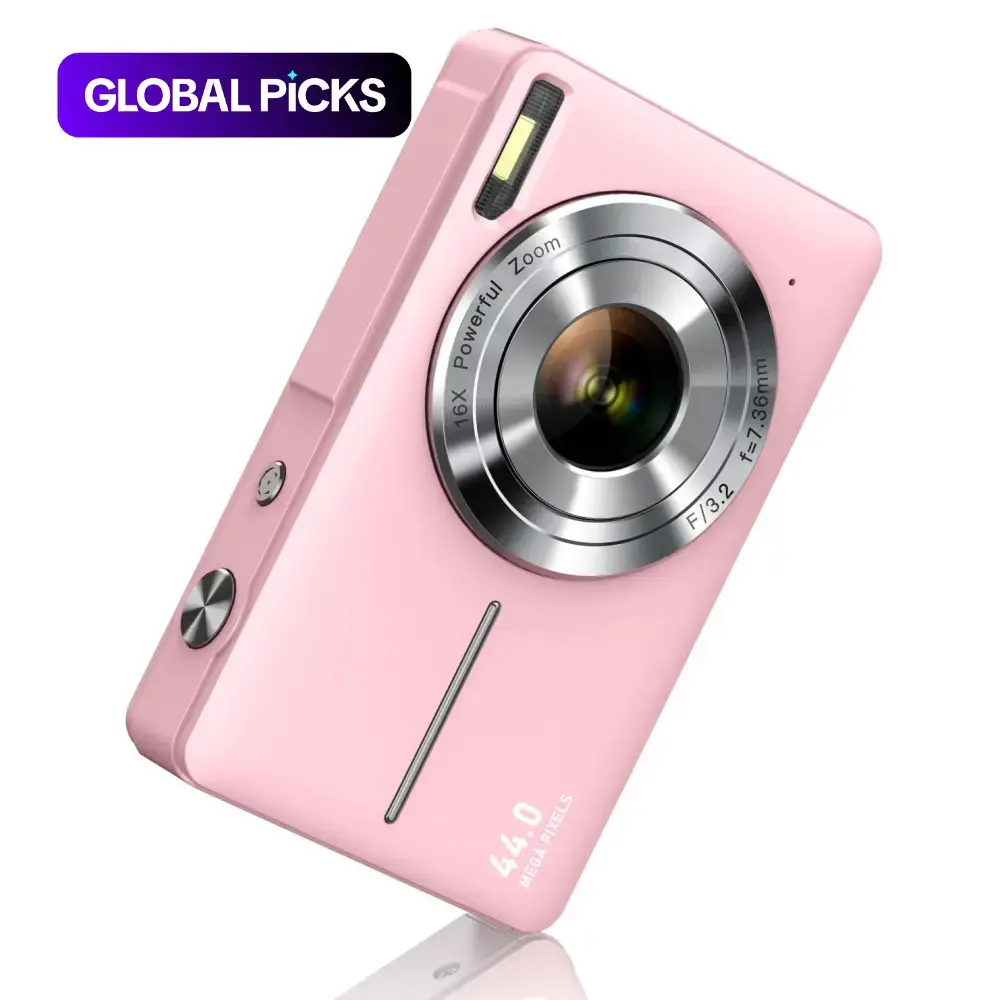 Portable Mini Digital Camera for Kids, FHD 1080P Point-and-Shoot Camera with 16X Digital Zoom and Anti-Shake, Compact Pocket Camera, Gifts for Boys and Girls #GLOBAL PICKS