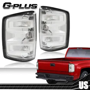 Fit For 2014-2019 Chevy Silverado Rear Tail Lights Lamps Pair Fit For 2014-2019 Chevy Silverado Pickup w/ Bulbs G-PLUS