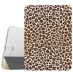 Classic Leopard Case for iPad A16 2025 / iPad air 6/ iPad mini 6 Air, Pro 4,5,6,7, Slim Stand Cover with Soft Translucent Frosted Back Pencil Slot, for Samsung Galaxy Tab S9 S6,7,8,9,10FE + A7 LTE Tablet Cases