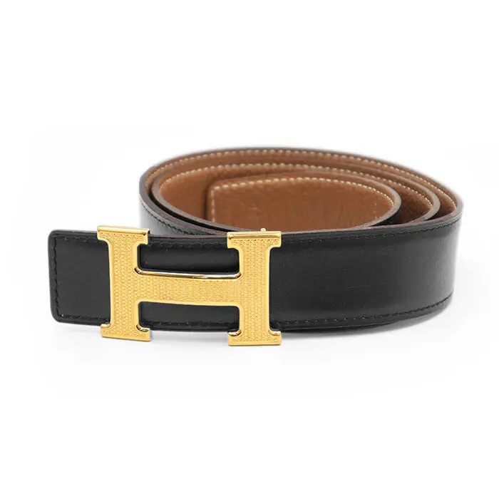 Pre-owned HERMÈS Calfskin Small Leather Goods Hermes Constance Leather Belt