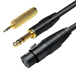 METYONLASER XLR Cable - Female XLR to 6.35mm (1/4) TRS Connector with 3.5mm (1/8) Adapter, Balanced Signal Interconnect for Audio Equipment, Stereo Input Accessory, Manufacturer Warranty Included, Accessories