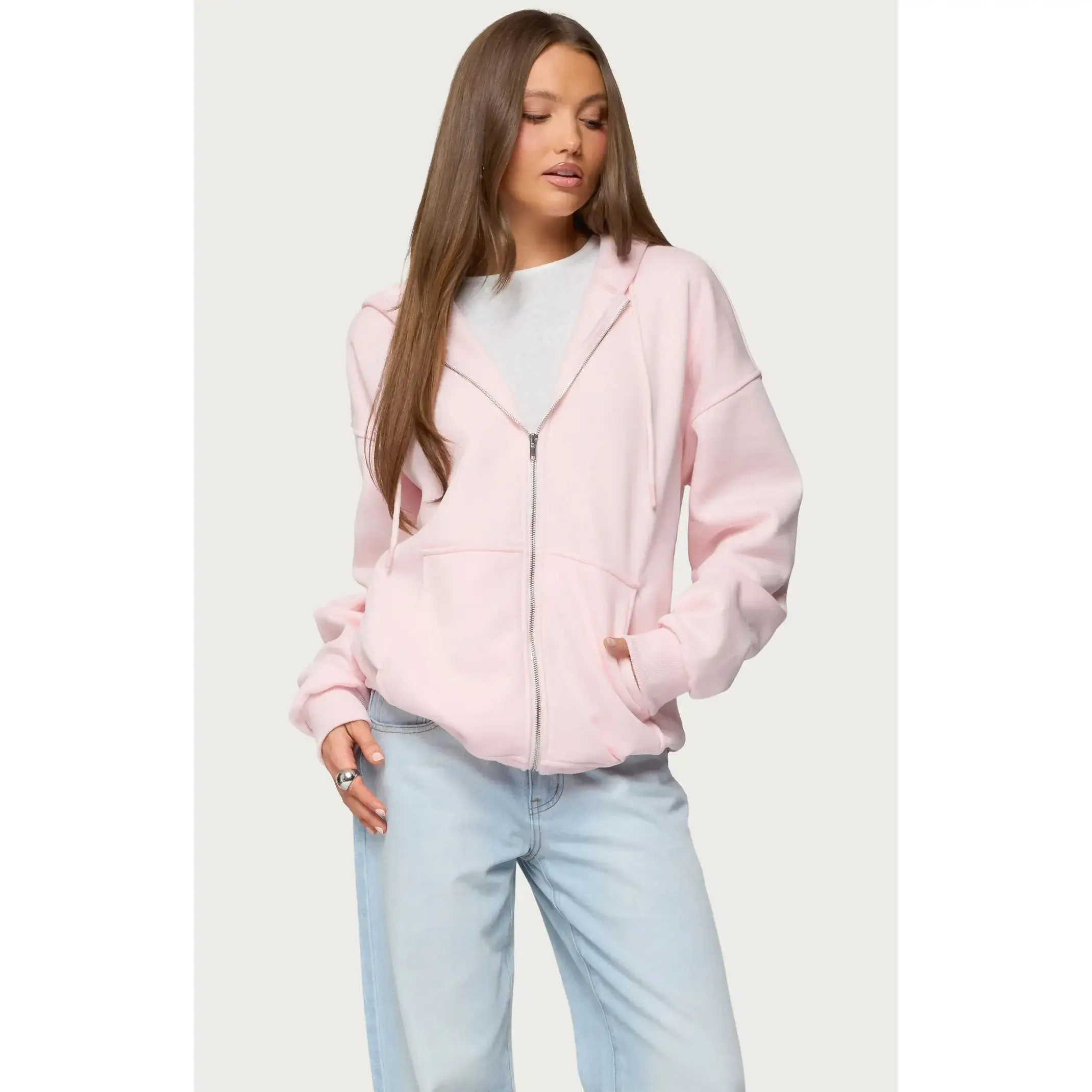 Edikted Women's Rocia Oversized Zip Up Hoodie