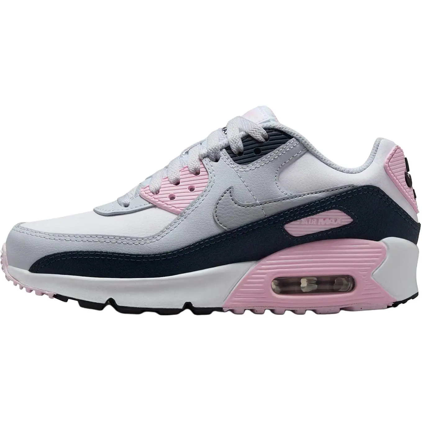 Nike Air Max 90 LTR GS 'White Pink Foam' Kids' Casual Mesh Sneaker, Sports Footwear Shoe, Girl, Walking Shoes, Sports Shoes