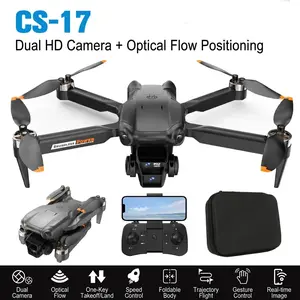 CS17 Foldable Brushless Drone with 4K Dual HD Camera, Optical Flow Positioning Stable Hover, Waypoint Trajectory Flight, Gesture Photo, Modular 1800mAh Battery Real-Time FPV Video Transmission RC Quadcopter for Adults Beginners Aerial Photography