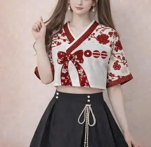Kpop Music Word Tour Jersey, Kpop Merch for Fan, Personalized World Tour Crop-top Hanbok Style Mesh Jersey, 2026 Concert Outfit for Army