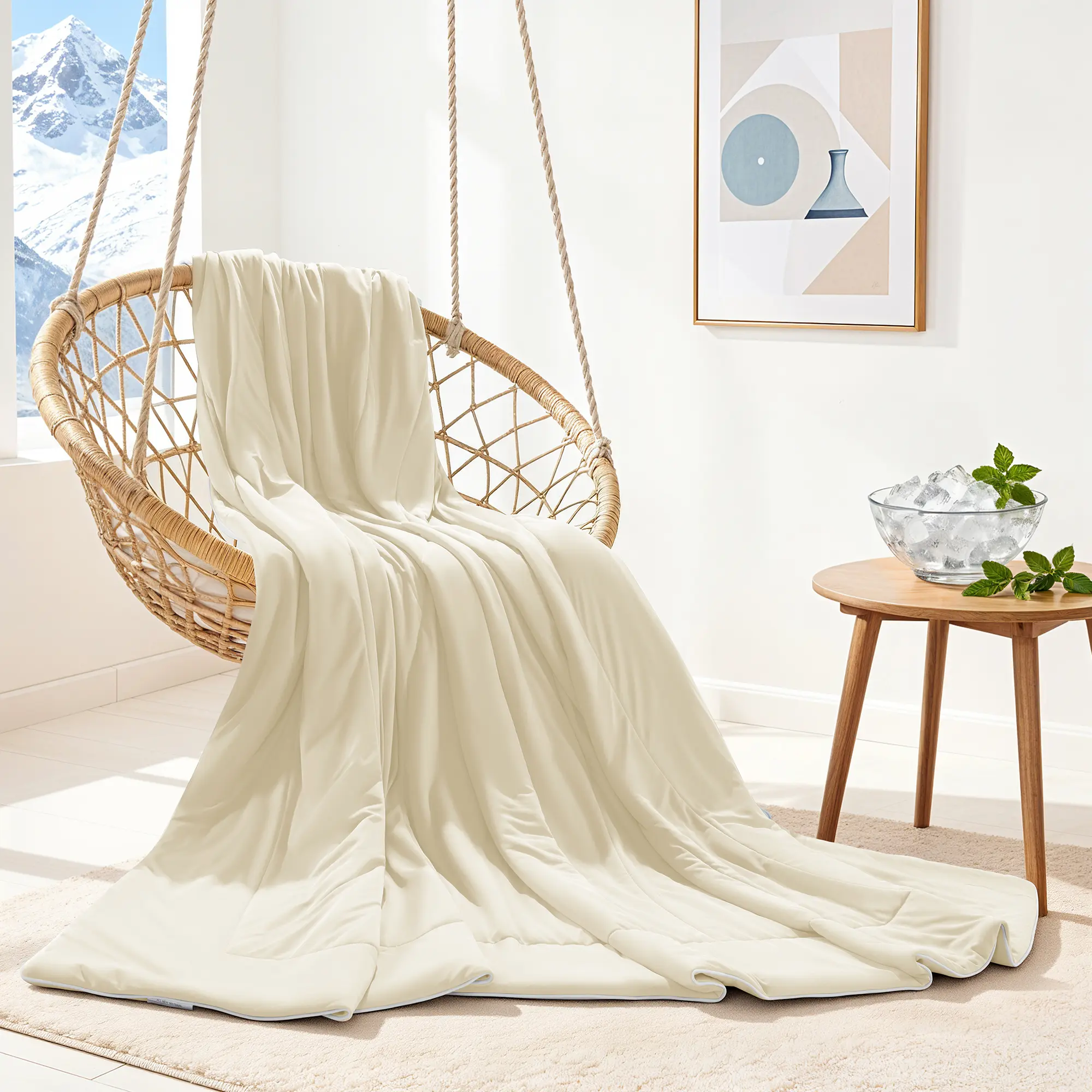 Cooling Comforter Cool Touch Lightweight Breathable Summer Quilt for Hot Sleepers Cloud Like Soft Moisture Wicking All Season Machine Washable