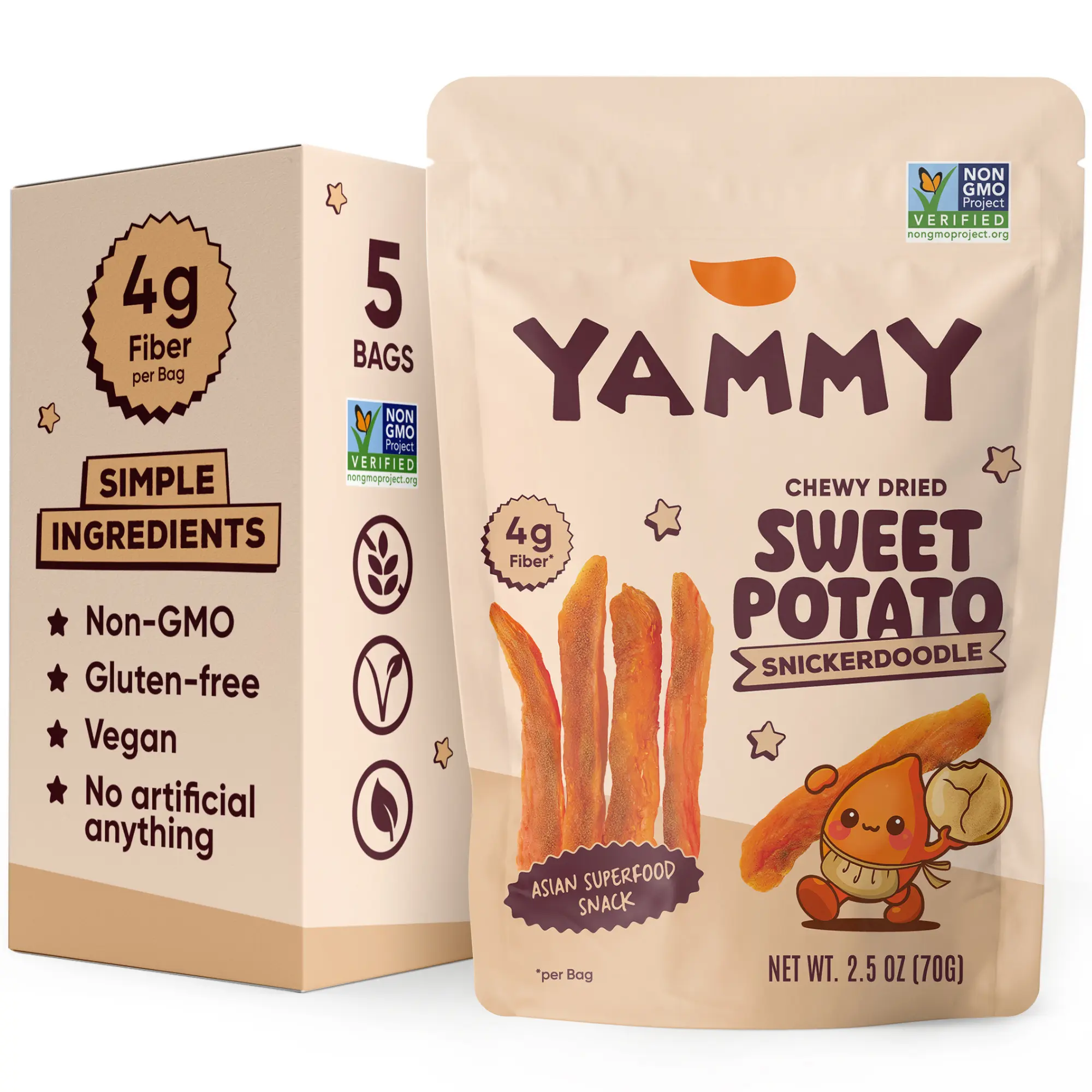 Snickerdoodle Chewy Dried Sweet Potato Sticks (Pack of 5)