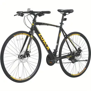 700C Adult Road Bike - High-Performance Hybrid Bicycle with Lightweight Alloy Frame, 24-Speed Shifting, and All-Weather Dual-Disc Brakes for Unisex Riders - Designed for Comfort and Speed