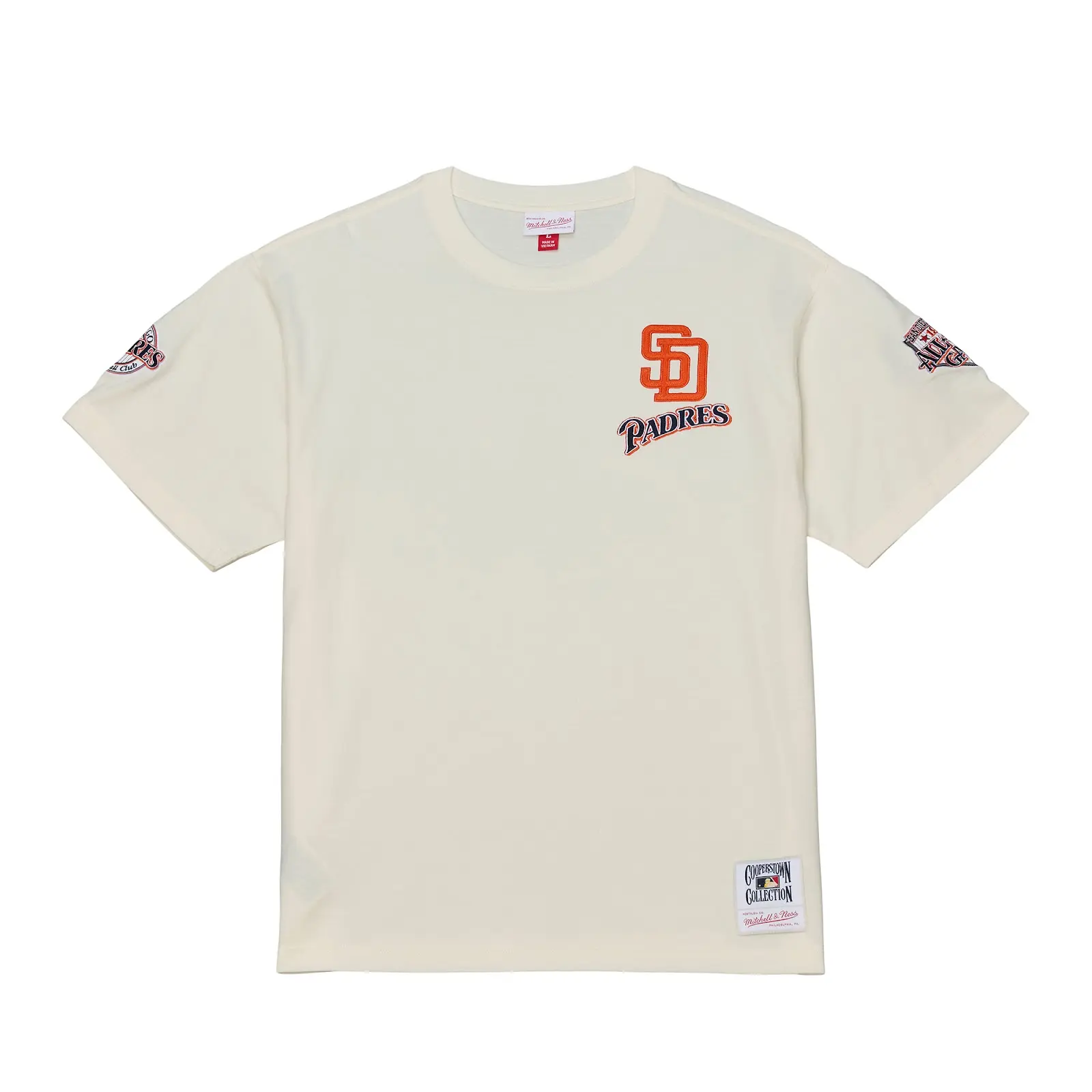 San Diego Padres Cream Classic T-Shirt - Vintage MLB Graphic Tee, Mitchell & Ness San Diego Padres Cream Classic T-Shirt - Vintage MLB Graphic Tee, Mitchell & Ness