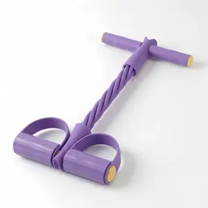 RENZEC Purple 6-Strand Ab Trainer – Core Workout Equipment with Non-Slip Pedals & Resistance Bands for Home Fitness