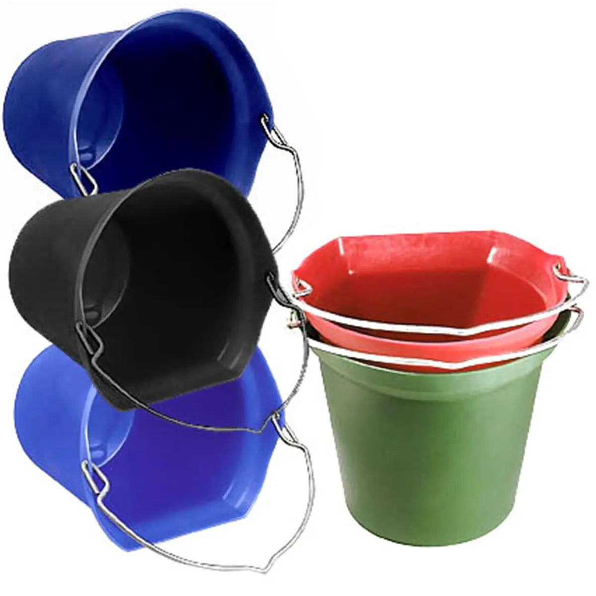 212 MAIN Super Copy Cat Flatback Hanging Bucket - 20 Qt Capacity, Galvanized Handle, Wall Mount Compatible, Black Finish Home Care Bucket