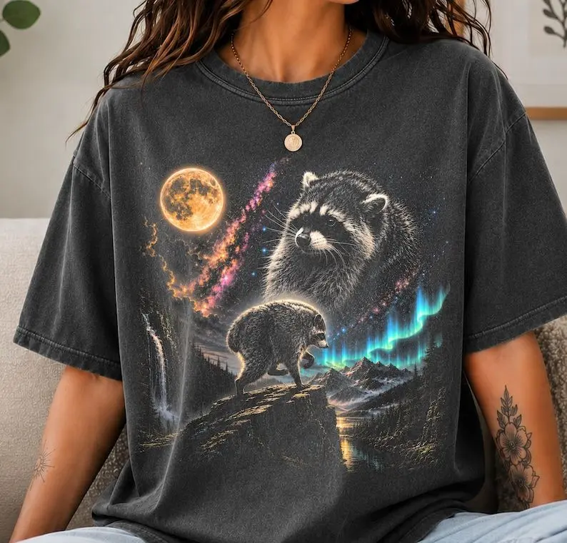 Comfort Colors Jimothy Raccoon Shirt, Viral Seattle Feral Legend Tee, Retro Jimothy Moon Graphic Tshirt, Round King Cottagecore Animal Tee
