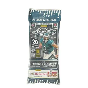 NFL 2024 Absolute Football - 20 Card Value Pack with 3 Exclusive Blue Parallels per Pack Officially Licensed Trading Cards