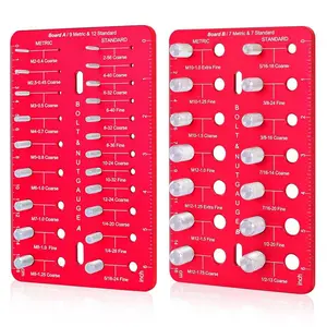 Thread Checker, Nut and Bolt Thread Checker with 19 Standard and 16 Metric Sizes, Bolt Size Finder and Thread Gauge with Inch and Centimeter Ruler