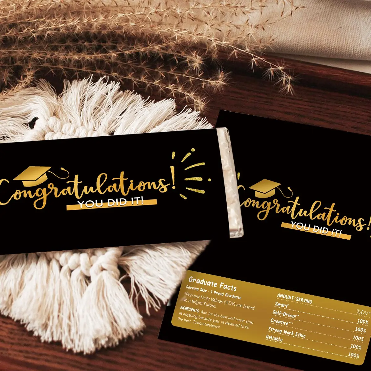 10 Sheets Graduation Chocolate Bar Wrappers, Mini Blue Candy Wrapper, Graduation Party Decor, Graduation Gift, Graduation Supplies