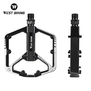WEST BIKING Bicycle Pedal. Aluminum Alloy Lightweight Road Bike MTB Pedal, Bearing Fixed Gear Riding Pedal, Cycling Non-slip Pedals Bike Parts