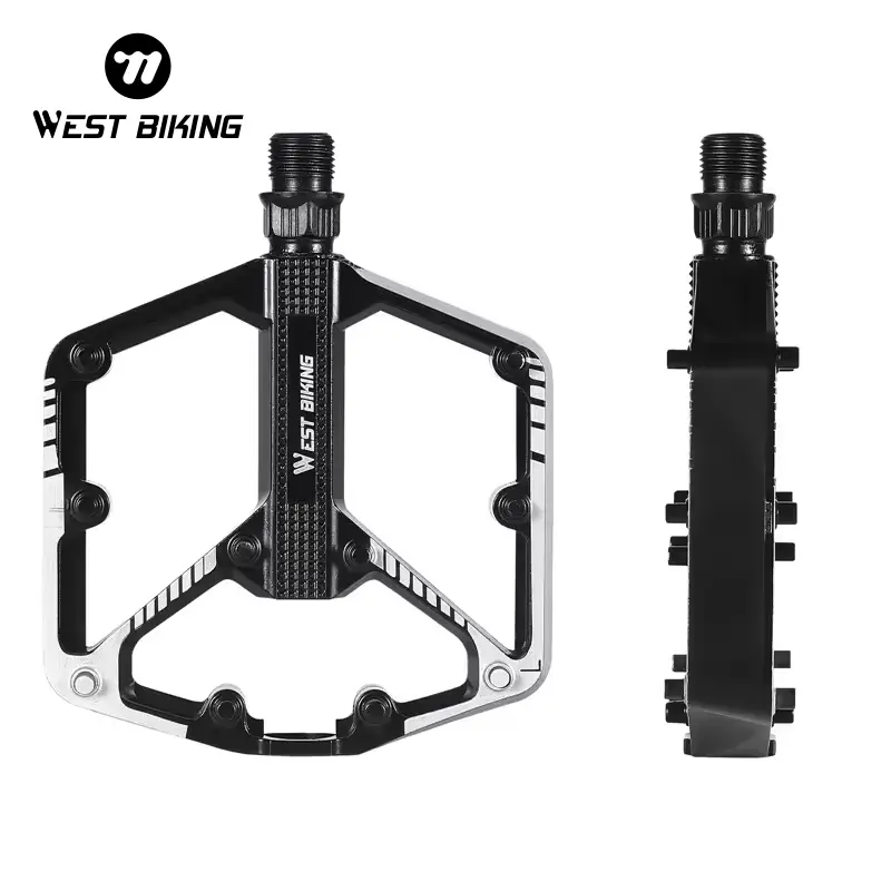 WEST BIKING Bicycle Pedal. Aluminum Alloy Lightweight Road Bike MTB Pedal, Bearing Fixed Gear Riding Pedal, Outdoor Sport Cycling Non-slip Pedals Bike Parts