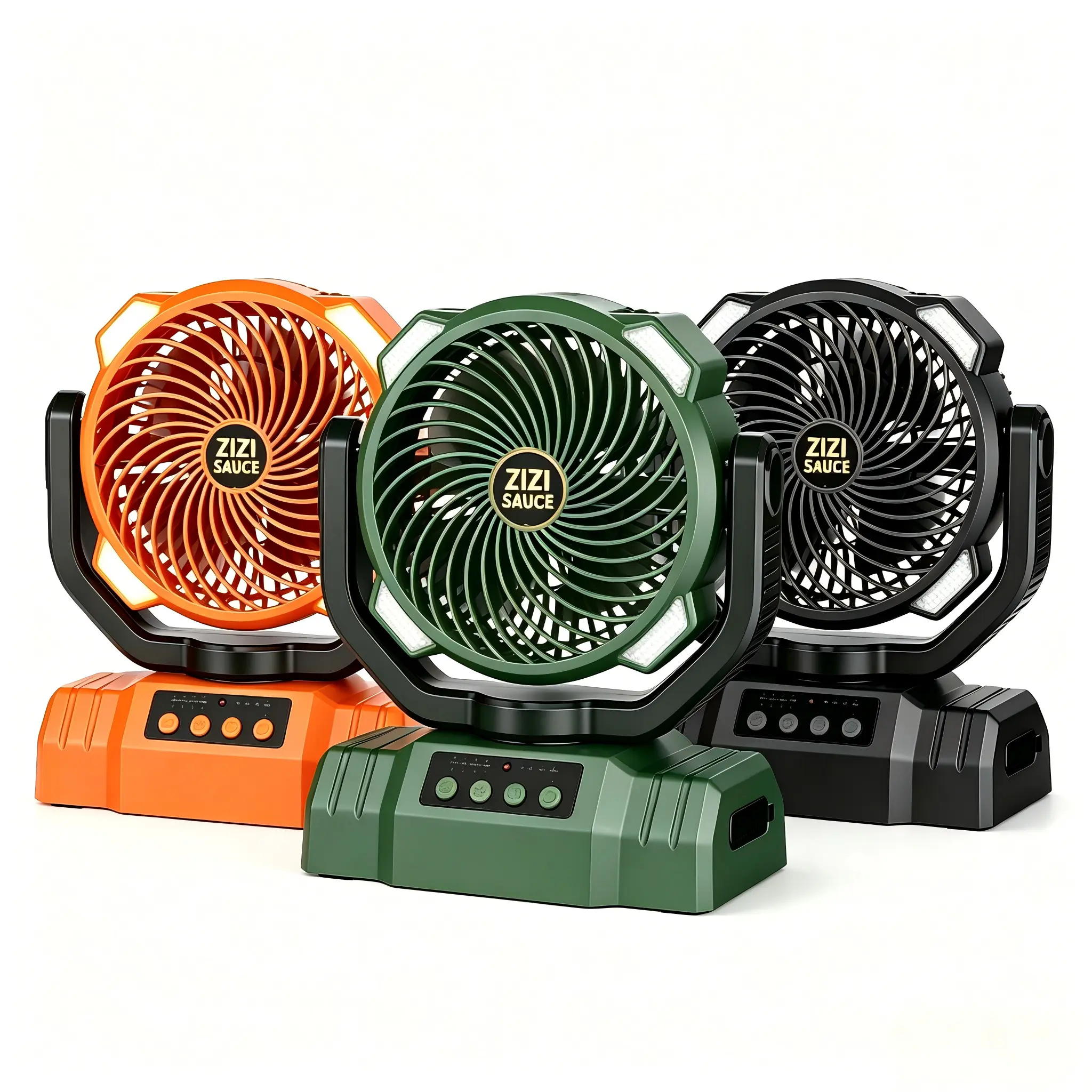 ZIZI SAUCE 3-in-1 Cordless Multifunction Rechargeable Battery Fan - 10000mAh Power Bank, LED Lamp, Remote Control, IPX Waterproof Handheld Kickstand Fan, Cool Tech Gadgets for Outdoor Activities, Father's Day Gifts